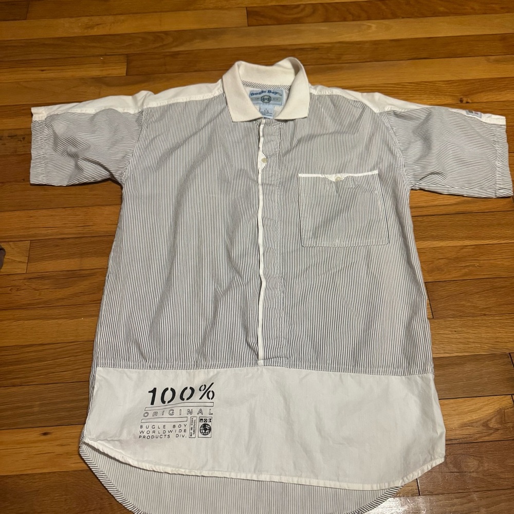 vintage 1980s striped bugle boy button down shirt